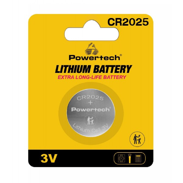 POWERTECH μπαταρία λιθίου PT-1211, CR2025, 3V, 1τμχ POWERTECH μπαταρία λιθίου PT-1211, CR2025, 3V, 1τμχ