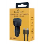 POWERTECH φορτιστής αυτοκινήτου PT-1230, καλώδιο, USB/USB-C, 48W, μαύρος POWERTECH φορτιστής αυτοκινήτου PT-1230, καλώδιο, USB/USB-C, 48W, μαύρος