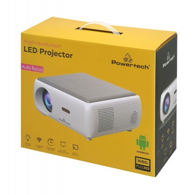 POWERTECH smart βιντεοπροβολέας PT-1242, 1080p, WiFi, Android, λευκός POWERTECH smart βιντεοπροβολέας PT-1242, 1080p, WiFi, Android, λευκός
