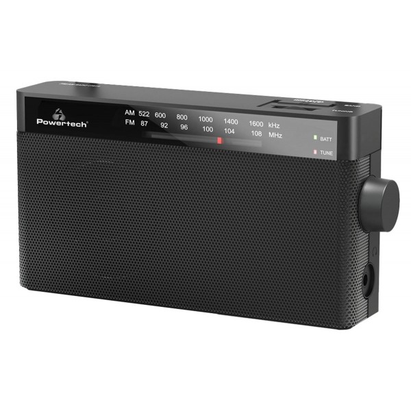 POWERTECH φορητό ραδιόφωνο PT-1244 με πτυσσόμενη κεραία, μαύρο POWERTECH φορητό ραδιόφωνο PT-1244 με πτυσσόμενη κεραία, μαύρο