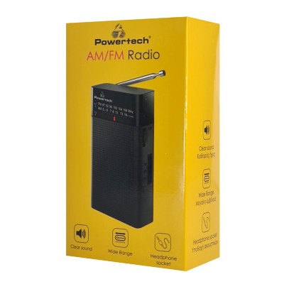 POWERTECH φορητό ραδιόφωνο PT-1245 με πτυσσόμενη κεραία, μαύρο POWERTECH φορητό ραδιόφωνο PT-1245 με πτυσσόμενη κεραία, μαύρο