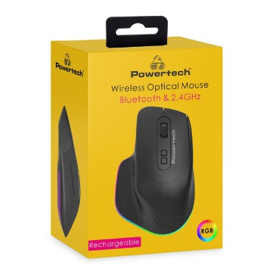 POWERTECH ασύρματο gaming ποντίκι PT-1253, 2.4GHz & Bluetooth, 1600DPI, 650mAh, RGB, μαύρο POWERTECH ασύρματο gaming ποντίκι PT-1253, 2.4GHz & Bluetooth, 1600DPI, 650mAh, RGB, μαύρο