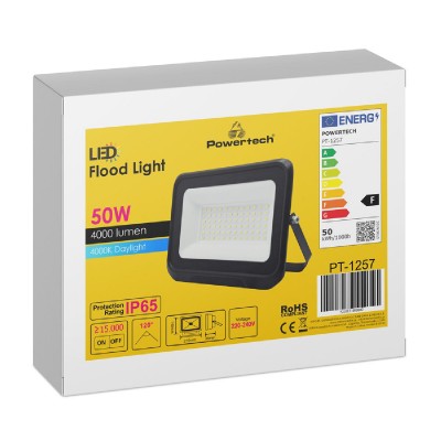POWERTECH LED προβολέας PT-1257, 50W, 4000K, 4000lm, IP65 POWERTECH LED προβολέας PT-1257, 50W, 4000K, 4000lm, IP65