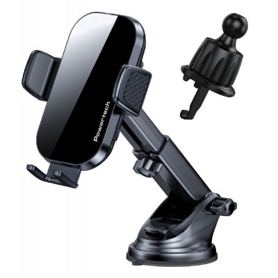 POWERTECH ασύρματος φορτιστής & βάση αυτοκινήτου PT-1271, 15W, μαύρος POWERTECH ασύρματος φορτιστής & βάση αυτοκινήτου PT-1271, 15W, μαύρος