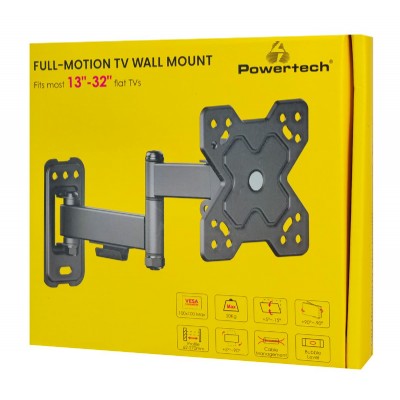 POWERTECH επιτοίχια βάση PT-1278 για τηλεόραση 13-32", full motion, 20kg POWERTECH επιτοίχια βάση PT-1278 για τηλεόραση 13-32", full motion, 20kg