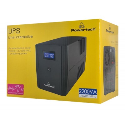 POWERTECH UPS Line Interactive PT-1298 με οθόνη, 2200VA, 1320W, 4x Schuko, 2x RJ45/RJ11, USB Type B POWERTECH UPS Line Interactive PT-1298 με οθόνη, 2200VA, 1320W, 4x Schuko, 2x RJ45/RJ11, USB Type B