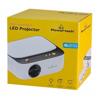 POWERTECH βιντεοπροβολέας PT-1307, 1080p, 300 ANSI lumens, λευκός POWERTECH βιντεοπροβολέας PT-1307, 1080p, 300 ANSI lumens, λευκός