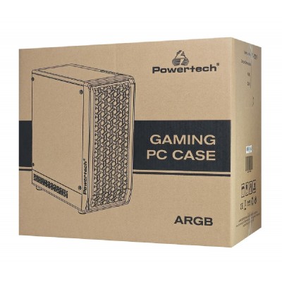 POWERTECH Gaming PC Case PT-1309, tempered glass, 4x ARGB fan, ATX, 340x200x436mm, μαύρο POWERTECH Gaming PC Case PT-1309, tempered glass, 4x ARGB fan, ATX, 340x200x436mm, μαύρο