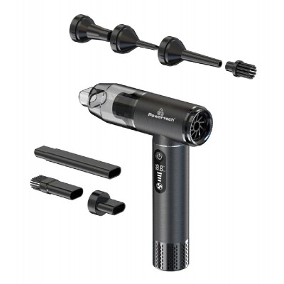 POWERTECH 2 σε 1 σκουπάκι χειρός & air duster PT-1317, 75W, 5000mAh, μαύρο POWERTECH 2 σε 1 σκουπάκι χειρός & air duster PT-1317, 75W, 5000mAh, μαύρο