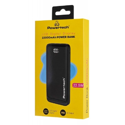 POWERTECH power bank PT-1326 με οθόνη, 10000mAh, 22.5W, μαύρο POWERTECH power bank PT-1326 με οθόνη, 10000mAh, 22.5W, μαύρο