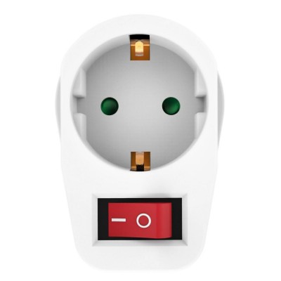 POWERTECH αντάπτορας ρεύματος PT-811, 1x schuko, 16A, λευκός POWERTECH αντάπτορας ρεύματος PT-811, 1x schuko, 16A, λευκός