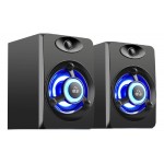 POWERTECH ηχεία Crystal sound PT-842, 2x 3W, 3.5mm, μαύρα