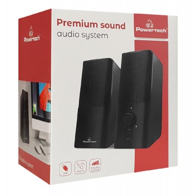 POWERTECH ηχεία Premium sound PT-847, 2x 3W, 3.5mm, μαύρα POWERTECH ηχεία Premium sound PT-847, 2x 3W, 3.5mm, μαύρα