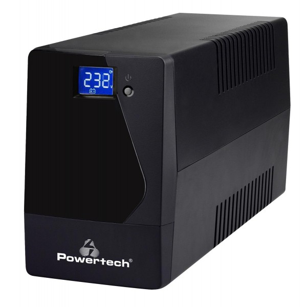 POWERTECH UPS Line Interactive PT-850LCD με οθόνη, 850VA, 510W, 2x Schuko, 2x RJ45/RJ11 POWERTECH UPS Line Interactive PT-850LCD με οθόνη, 850VA, 510W, 2x Schuko, 2x RJ45/RJ11