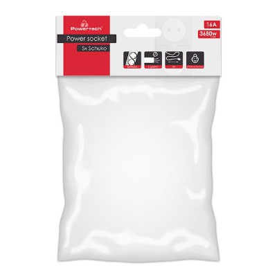 POWERTECH αντάπτορας ρεύματος PT-871, 5x schuko, 16A, 3m, λευκός POWERTECH αντάπτορας ρεύματος PT-871, 5x schuko, 16A, 3m, λευκός