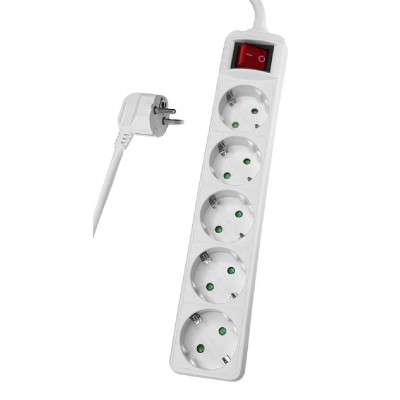 POWERTECH αντάπτορας ρεύματος PT-876, 5x schuko, 16A, 3m, λευκός POWERTECH αντάπτορας ρεύματος PT-876, 5x schuko, 16A, 3m, λευκός