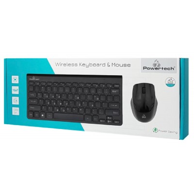 POWERTECH set ποντίκι & πληκτρολόγιο PT-940, ασύρματο, 1200dpi, μαύρο POWERTECH set ποντίκι & πληκτρολόγιο PT-940, ασύρματο, 1200dpi, μαύρο