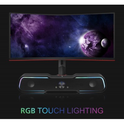 POWERTECH Gaming soundbar PT-974, 2x 5W RMS, 3.5mm, RGB, μαύρο POWERTECH Gaming soundbar PT-974, 2x 5W RMS, 3.5mm, RGB, μαύρο