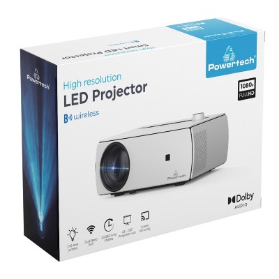 POWERTECH LED βιντεοπροβολέας PT-983, Full HD, Dolby Audio, λευκός POWERTECH LED βιντεοπροβολέας PT-983, Full HD, Dolby Audio, λευκός