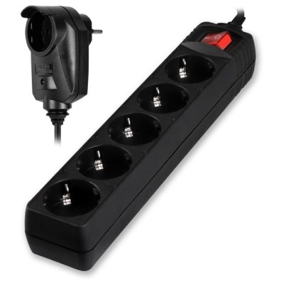 POWERTECH πολύπριζο ασφαλείας PT-994, 5+1 θέσεων schuko, 16A, 2m, μαύρο POWERTECH πολύπριζο ασφαλείας PT-994, 5+1 θέσεων schuko, 16A, 2m, μαύρο
