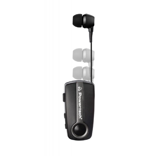 POWERTECH Bluetooth earphone Klipp 2 PT-998, multipoint, BT V5.1, γκρι