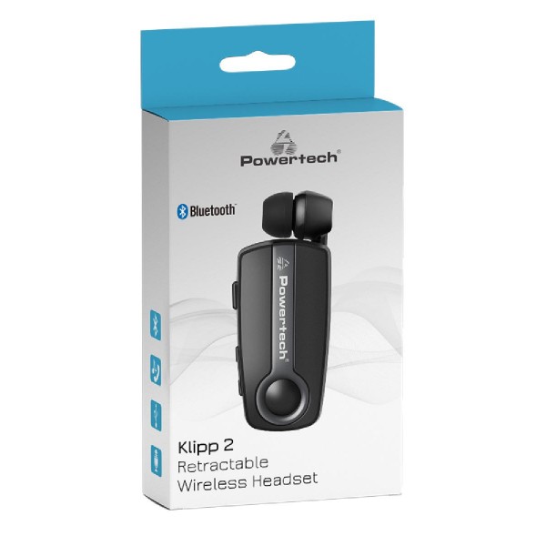 POWERTECH Bluetooth earphone Klipp 2 PT-998, multipoint, BT V5.1, γκρι POWERTECH Bluetooth earphone Klipp 2 PT-998, multipoint, BT V5.1, γκρι