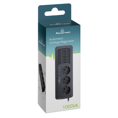 POWERTECH σταθεροποιητής ρεύματος PT-AVR1000I, 1000VA/500W, 3x schuko POWERTECH σταθεροποιητής ρεύματος PT-AVR1000I, 1000VA/500W, 3x schuko