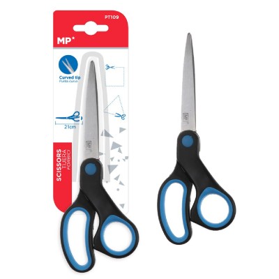 MP ψαλίδι χαρτιού PT109, μεταλλική λεπίδα, 21cm, μαύρο-μπλε MP ψαλίδι χαρτιού PT109, μεταλλική λεπίδα, 21cm, μαύρο-μπλε