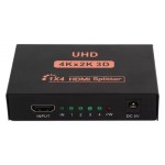 POWERTECH splitter HDMI σε 4x HDMI PTH-048, 4K 3D, μαύρο