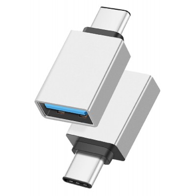 POWERTECH αντάπτορας USB-C αρσενικό σε USB 3.0 θηλυκό PTH-062, ασημί POWERTECH αντάπτορας USB-C αρσενικό σε USB 3.0 θηλυκό PTH-062, ασημί