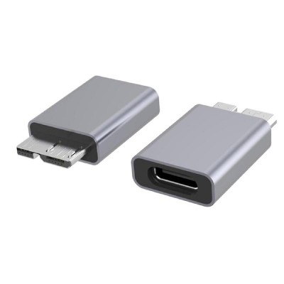 POWERTECH αντάπτορας USB 3.0 Micro B σε USB-C θηλυκό PTH-067, γκρι POWERTECH αντάπτορας USB 3.0 Micro B σε USB-C θηλυκό PTH-067, γκρι
