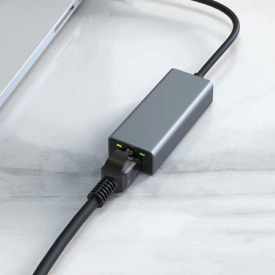 POWERTECH αντάπτορας USB σε RJ45 PTH-082, 10M/100M/1000M/2.5G, γκρι POWERTECH αντάπτορας USB σε RJ45 PTH-082, 10M/100M/1000M/2.5G, γκρι
