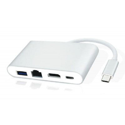 POWERTECH USB-C hub PTH-085, HDMI/RJ45/USB/USB-C PD θύρες, γκρι POWERTECH USB-C hub PTH-085, HDMI/RJ45/USB/USB-C PD θύρες, γκρι