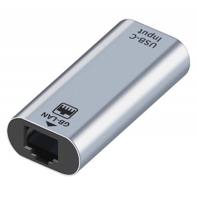 POWERTECH αντάπτορας USB-C σε RJ45 PTH-099, 1000Mbps, γκρι POWERTECH αντάπτορας USB-C σε RJ45 PTH-099, 1000Mbps, γκρι