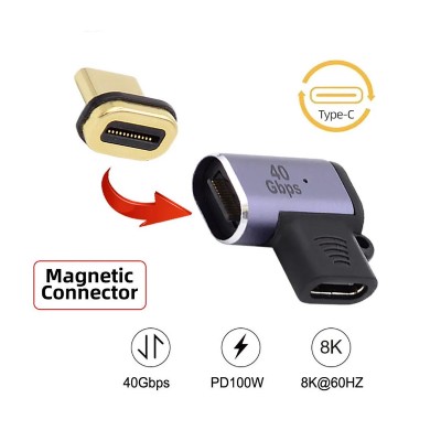 POWERTECH αντάπτορας USB-C PTH-107, μαγνητικός, 100W, 40Gbps, γκρι POWERTECH αντάπτορας USB-C PTH-107, μαγνητικός, 100W, 40Gbps, γκρι