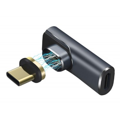 POWERTECH αντάπτορας USB-C PTH-108, μαγνητικός, 100W, 40Gbps, γκρι POWERTECH αντάπτορας USB-C PTH-108, μαγνητικός, 100W, 40Gbps, γκρι
