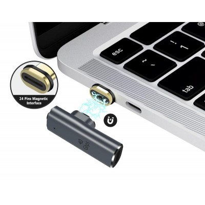 POWERTECH αντάπτορας USB-C PTH-108, μαγνητικός, 100W, 40Gbps, γκρι POWERTECH αντάπτορας USB-C PTH-108, μαγνητικός, 100W, 40Gbps, γκρι