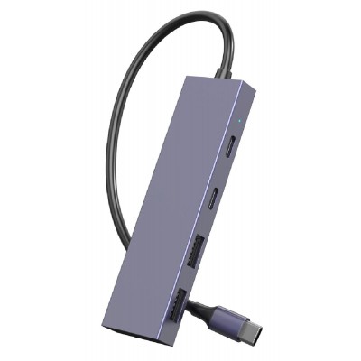 POWERTECH USB hub PTH-110, 4x θυρών, 10Gbps, USB-C σύνδεση, γκρι POWERTECH USB hub PTH-110, 4x θυρών, 10Gbps, USB-C σύνδεση, γκρι