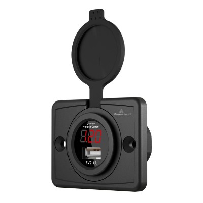 POWERTECH πρίζα USB για σκάφη & οχήματα PTL-006 με οθόνη, 12W, IP65 POWERTECH πρίζα USB για σκάφη & οχήματα PTL-006 με οθόνη, 12W, IP65
