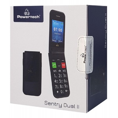 POWERTECH Κινητό Τηλέφωνο Sentry Dual II, 2 οθόνες, SOS Call, μαύρο POWERTECH Κινητό Τηλέφωνο Sentry Dual II, 2 οθόνες, SOS Call, μαύρο