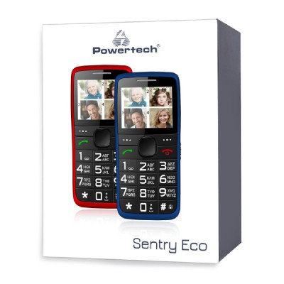 POWERTECH Κινητό Τηλέφωνο Sentry Eco PTM-25, SOS Call, με φακό, κόκκινο POWERTECH Κινητό Τηλέφωνο Sentry Eco PTM-25, SOS Call, με φακό, κόκκινο