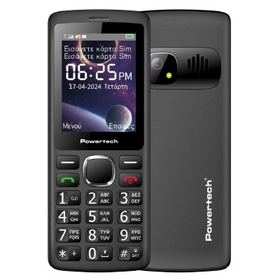 POWERTECH κινητό τηλέφωνο Sentry 4G Bar, 2.4", dual SIM, με κάμερα, μαύρο POWERTECH κινητό τηλέφωνο Sentry 4G Bar, 2.4", dual SIM, με κάμερα, μαύρο