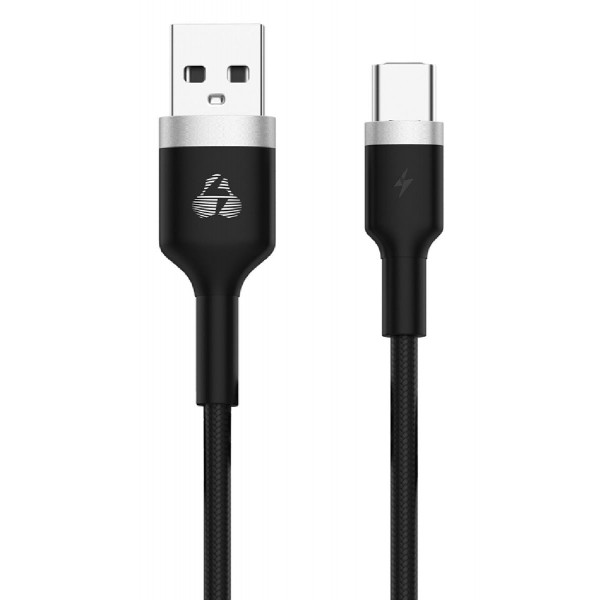 POWERTECH καλώδιο USB σε USB-C metal PTR-0096, 15W 3A, 1m, μαύρο