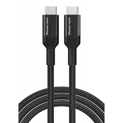 POWERTECH καλώδιο USB-C PTR-0136, PD 100W, 20Gbps, copper, 1m, μαύρο POWERTECH καλώδιο USB-C PTR-0136, PD 100W, 20Gbps, copper, 1m, μαύρο