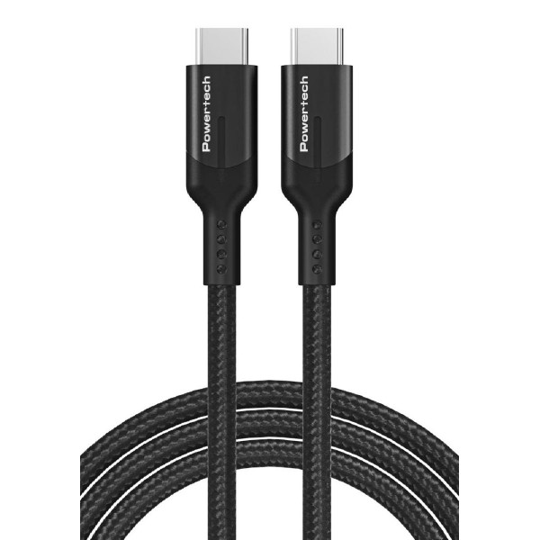 POWERTECH καλώδιο USB-C PTR-0136, PD 100W, 20Gbps, copper, 1m, μαύρο POWERTECH καλώδιο USB-C PTR-0136, PD 100W, 20Gbps, copper, 1m, μαύρο