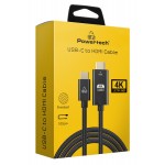 POWERTECH καλώδιο USB-C σε HDMI PTR-0137, 4K/60Hz, 10.2Gbit/s, 1m, μαύρο POWERTECH καλώδιο USB-C σε HDMI PTR-0137, 4K/60Hz, 10.2Gbit/s, 1m, μαύρο