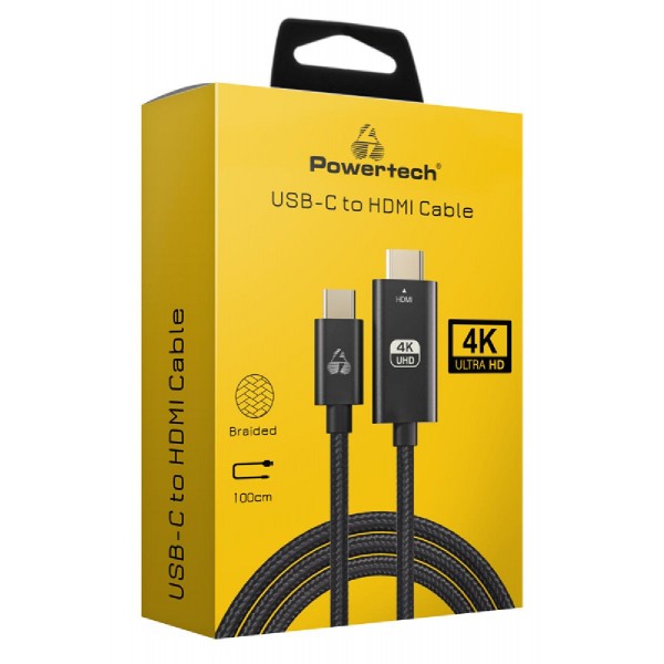 POWERTECH καλώδιο USB-C σε HDMI PTR-0137, 4K/60Hz, 10.2Gbit/s, 1m, μαύρο POWERTECH καλώδιο USB-C σε HDMI PTR-0137, 4K/60Hz, 10.2Gbit/s, 1m, μαύρο