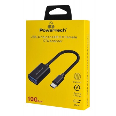 POWERTECH αντάπτορας USB-C σε USB 3.0 PTR-0146, 10 Gbps, γκρι POWERTECH αντάπτορας USB-C σε USB 3.0 PTR-0146, 10 Gbps, γκρι