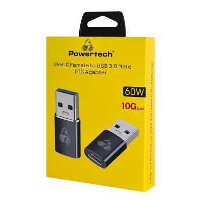 POWERTECH αντάπτορας USB 3.0 σε USB-C PTR-0147, 10 Gbps, 60W, γκρι POWERTECH αντάπτορας USB 3.0 σε USB-C PTR-0147, 10 Gbps, 60W, γκρι