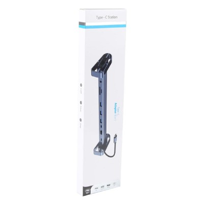 POWERTECH docking station PTR-0152, 10 θυρών, βάση laptop, USB-C, γκρι POWERTECH docking station PTR-0152, 10 θυρών, βάση laptop, USB-C, γκρι